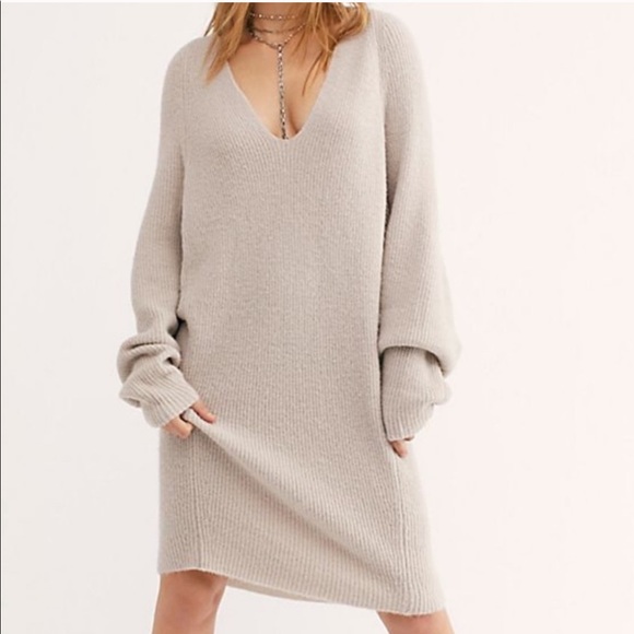 Free People Sweaters - Free People Longline Tunic Sweater grey small